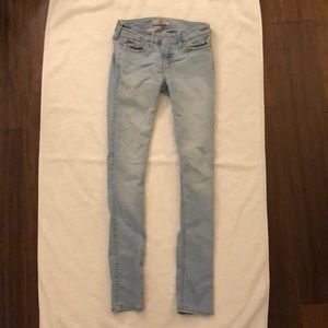 Hollister - Teen/Girls - 1R W25 L31 light denim jeans with light gold trim